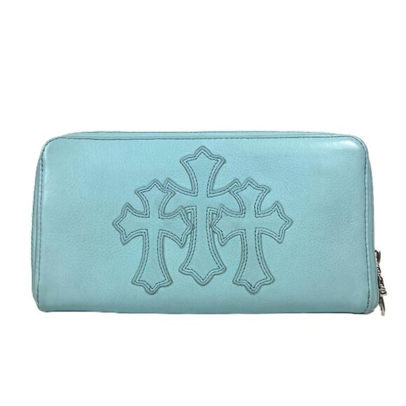 CHROME HEARTS REC ZIP 3PTCH 3 CEMETERY CLOTH PATCH Zip Around Long Wallet - Picture 1 of 15